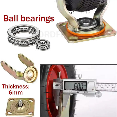 Heavy Duty Pneumatic Caster Wheels With Tubeless Natural Rubber Tires Rock Solid Swivel Base featuring dual ball bearings and mounting