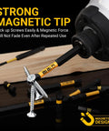 Impact Torx Bit Set 31 Pieces For Security Torx T5 Through TT40 with magnetic bit lifting screws from wooden surface