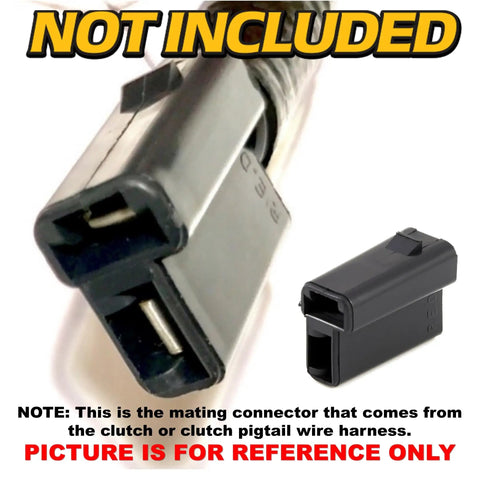 Close-up of the connector from Beefed Up Wire Harness Connector Repair Kit For The Machine Side Electric PTO Clutch Female Plug 791251