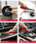 Kick Serious Grime With This Cordless Power Scrubber Kit An Oscillating Cleaning Rig Boasting 18 Tools Plus Extra Brush Heads And Fresh Pads For No Sweat Deep Cleaning On Grout Tiles And Bathroom Floors Without Any Elbow Grease Or Fuss showing various brush heads being used for cleaning surfaces.