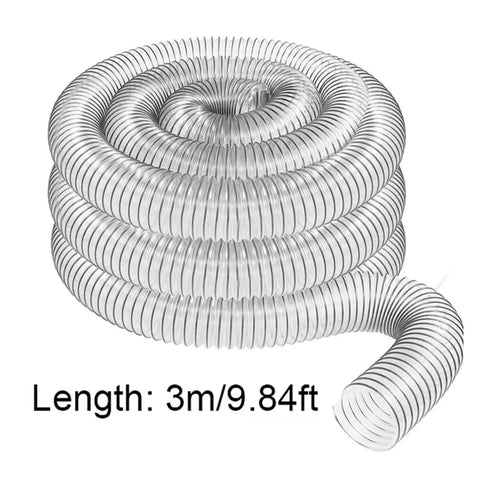 Shop Tough 50Mm PVC Vacuum Hose For Dust Extractor Woodworking Rig Heavy Duty 3m clear flexible suction tubing.