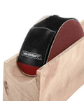 Hand Sanding Tool For Getting Into Nooks And Crannies On Intricate Surfaces With 5 Inch Disc Compatibility on wooden surface