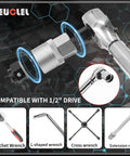 22 Piece Wheel Lock Nut Key Kit For VW Volkswagen Cars Anti Theft Lug Nut Socket Set showing ratchet and other tools