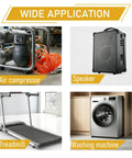 Heavy Duty Anti Vibration Rubber Feet Bumper Pads Three Quarters By One Inch Half Wide Four Pack With Stainless Steel Hardware under air compressor, speaker, treadmill, washing machine.