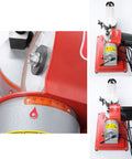 125mm Woodworking Circular Saw Blade Grinder Sharpener with 110V 250W motor, adjustable angle, showing angle detail and motor unit