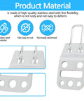 Dishwasher Door Latch Strike Replacement 154662601 Compatible With Electrolux Gibson Kelvinator Westinghouse Frigidaire And More Easy Install Durable Repair Part For Reliable Door Securing shown in stainless steel material with multiple holes.