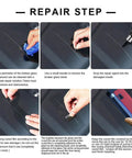Windshield Chip And Crack Repair Kit With Glass Repair Fluid, DIY Car Glass Fix steps for sealing windshield cracks.