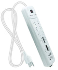 10 Outlet Surge Protector Power Strip With 3500 Joules Of Protection 25 Foot Heavy Duty Extension Cord ETL Listed 15 Amp Dual USB Ports