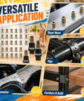 All Purpose 77 Piece Carbon Steel Hand Rivet Nut Tool Set For Quick Rivnut Installations Ideal For DIYers And Pros In Metalworking Pipe Fittings Includes Multiple Sizes For Sheet Metal And Tubing Rugged Manual Nut Setter Kit used on sheet metal, pipe, automotive, and furniture