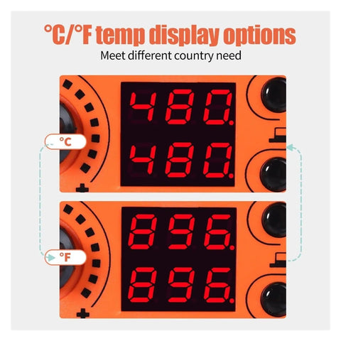 Dual LCD Soldering Station All In One Pro Grade Hot Air Rework Tool With Adjustable Temperature And Airflow display