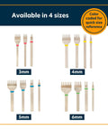 Diamond Leather Stitching Chisel Set With Color Coded 4mm Hole Punch Kit for Hand Sewing, available in four sizes with color coding.