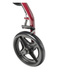 Close-up of the 7.5 inch wheel on Top Notch Aluminum Folding Rollator Walker with smooth rolling design for easy mobility.