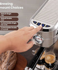 Barista Grade Home Espresso Machine With 20 Bar Pump And Milk Frother Stainless Steel Build Compact Commercial Style Coffee Maker operational view