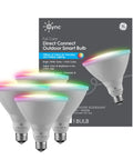 Cync Smart LED Bulbs With Color Changing Lights Bluetooth And WiFi Control No Fuss Setup Plug And Play Works With Alexa And Google Home PAR38 Outdoor Floodlight Bulbs Four Pack Easy App Setup