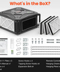 270 Degree Intake Air Filtration System For Woodworking Shops And Garages Ceiling Mounted Dust Collector With Remote Control 780 CFM 2 Speed Hanging Design Pro Grade Heavy Duty Debris Capture unboxed with accessories