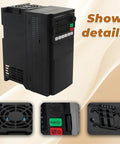 7.5KW 10HP Variable Frequency Drive VFD 220V To 208-240V 3-Phase Converter Motor Speed Controller, efficient cooling system visible