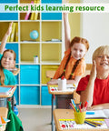 Students with Self Adhesive Dope Desk Nameplates For Primary Classrooms Pack Of 36 With Manuscript Alphabet on desks