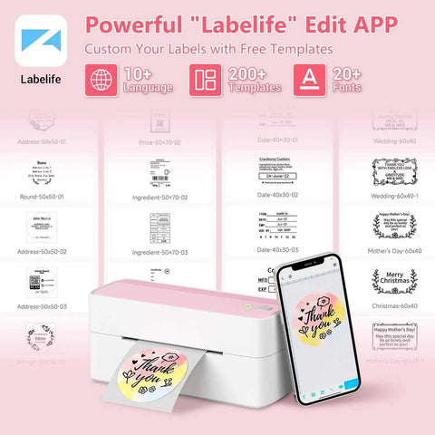 Cool 4x6 Thermal Shipping Label Printer With Wireless Bluetooth And USB For Fast Express Barcode Printing. No Ink Direct Sticker Machine with mobile app.