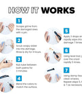 Step-by-step guide for Porcelain Tile Repair Kit With Color Matching Filler For Ceramic Acrylic Stone And Fiberglass Surfaces