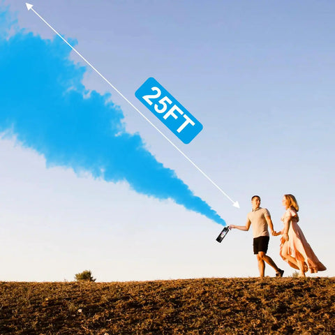 Turn Up Your Gender Reveal With Durable 2 Pack Powder Blaster Kit Cranking Out Massive Cornstarch Smoke Clouds Pink Blue Blast 20 Ft Safe Non Toxic Formula For Epic Baby Shower Bash Party