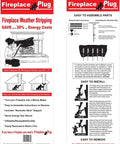 Heavy Duty Inflatable Fireplace Draft Stopper Plugs Under Masonry Damper Up To 38X16 showing assembly instructions and features.