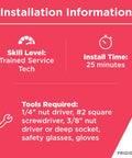 Installation information for Premium Terminal Block For Electric Ranges And Stoves Black Replacement Part with tools listed.
