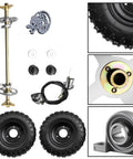 Go Kart Axle Kit 6 Inch Ready To Roll With 740mm Rear Axle, Wheels, Brake Assembly, T8F Chain, Sprocket And Master Caliper components
