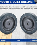 Heavy Duty Eight Pack Five Inch Polyurethane Shopping Cart Replacement Wheels No Sweat Setup For Utility Carts Rolls Super Smooth on wood and tile.