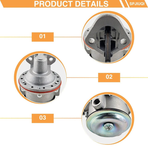 Detailed views of Beefy Mechanical Fuel Pump For Jeep CJ5 CJ5A CJ6 CJ6A Dispatcher Jeepster Commando Willys DJ3 DJ5 DJ6