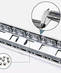 Heavy Duty Side Mount Drawer Slides Double Ball Steel Track Built Tough As Nails With Bidirectional Locking For Bedroom Drawers slick bearing track close-up.
