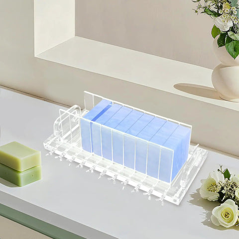 Acrylic Handmade Soap Loaf Cutter With Ten Compartments Adjustable Length Up To 3.94 Inches Multi Function Wire Cutter Machine