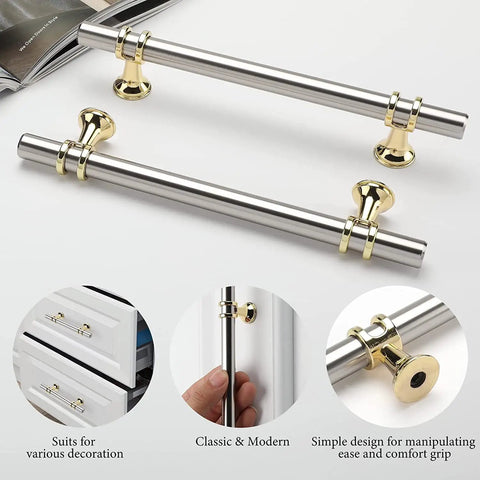 10 Pack Brushed Nickel Cabinet Pulls Barrel Style Handles For Kitchen Cabinets Dressers Nightstands And Bathrooms Easy Install