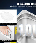 10L Pro-Grade Ultrasonic Cleaning System for Jewelry, Dentures, Instruments, Stainless Steel Basket and Handle