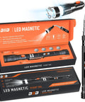 LED magnetic pickup tool with extendable neck and flashlight, perfect for home, automotive and outdoor metal retrieval.