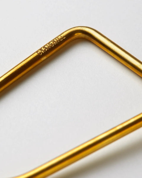 Close-up of Wilson Brass Keyring With 2 Inch Carabiner Clip Minimalist Key Organizer showing brass material and craftsmanship