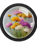 Four Pack Fresh Watercolor Retro Floral Cabinet Knobs With Hella Durable Crystal Glass Handles And Sturdy Mounting Screws For Kitchen Drawers Dresser Cupboards And Wardrobe Decor, floral design on glass knob.