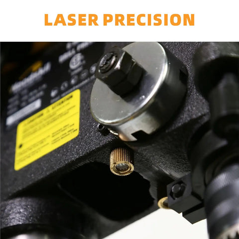 Close-up of 8 Inch Drill Press With Laser Guide, 2.3 Amp 5 Speed Bench Drill Press, focusing on laser precision component.