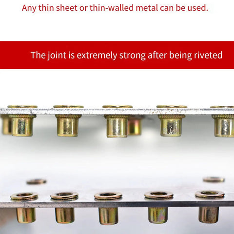 Top Tier Manual Rivet Nut Tool Kit With Carbon Steel Head Set For Auto License Plates Garage Metal Works And Diy Furniture Assemblies Using Heavy Duty Rivnuts Installation on thin sheet metal