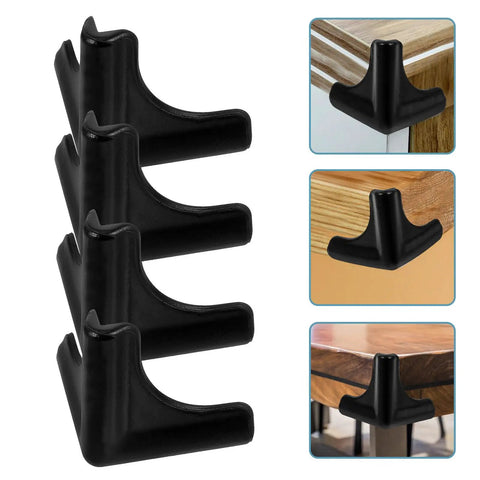 4 Pack Silicone Childproof Corner Guards For Furniture And Tables, Black Edge Protectors To Prevent Injuries on furniture corners