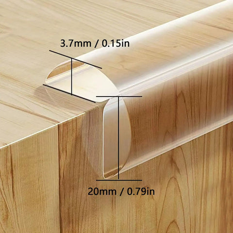 Stick On Corner Guard 5m By 20mm Clear Soft Edge Protector Strip For Baby Proofing And Home Safety on wooden table edge