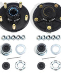 Two Pack Heavy Duty Trailer Hub Kit For Five Lug On Four Point Five Inch Bolt Pattern On 2000 Lb Axles With One And One Sixteenth Inch Straight Spindle Preinstalled L44649 Bearings And One Point Twenty Five Inch ID Grease Seals Idler Hub Kit With Five shown with components