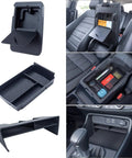 3-Piece Center Console Organizer Set for Honda CR-V 2023-2026 in use, showing armrest tray, console tray, hidden storage in ABS