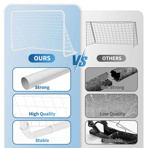 Comparison of Portable Backyard Soccer Goal 6x4 Ft With Net And Ground Stakes, Heavy Duty Steel Frame for sturdy quality vs others