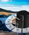 Road Trip Ready Travel Car Kettle With 12V And 24V Power, Portable 400 mL Electric Water Boiler showing LCD display and temp settings.