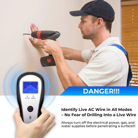 No Sweat Electronic Stud Finder With Bright LCD Display And Heavy Duty Deep Scan To Nail Center Edge Spots On Wood Metal Studs Joists Live Ac Wiring And Pipes In Drywall Tasks Smoothly