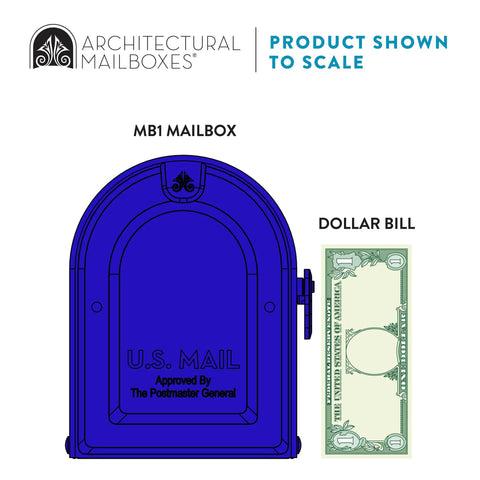 Blue Medium Post Mounted Outdoor Mailbox Weatherproof And Rust Resistant Galvanized Steel Construction Built To Withstand Rain