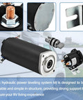 Hydraulic Pump Motor Kit For Unidirectional RV Leveling System Ready To Roll Seven Point Five Inch Height displayed components