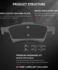 Front And Rear Ceramic Brake Pads Kit 8 Pieces For Ford C Max EcoSport Escape Focus Transit Connect Mazda 3 3 Sport 5 Volvo C30 C70 S40 V50 Quiet Low Dust High Performance Set with product structure details