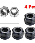 Four Piece Heavy Duty Er11 Collet Chuck Nut Kit, precision machined hardware, ideal for CNC milling and lathes.