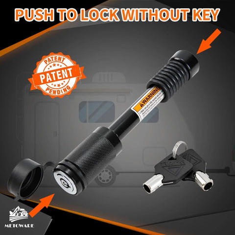 Heavy Duty Trailer Hitch Lock Pin For Two To Three And A Half Inch Receivers Five Eighth Inch Diameter Four Inch Pin All Metal Construction Includes Two Tubular Keys And Anti Rattle Rubber O Rings Universal Fit For Class III IV V Hitches